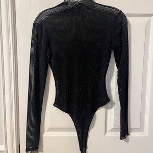Iridescent black mesh bodysuit